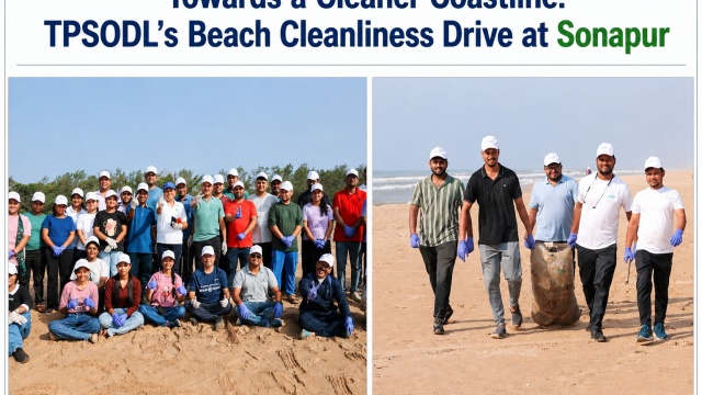 TPSODL Employees Conduct Beach Cleanliness Drive at  Sonapur