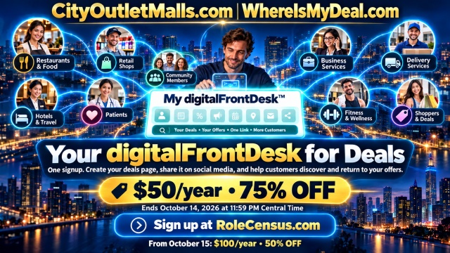 Best Offer for Your Digital Front Door (CityOutletMalls.com) and Digital Deal Door (WhereIsMyDeal.com) Ends Tonight!